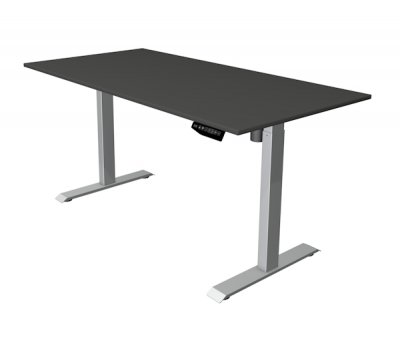 Steh-Sitz-Schreibtisch KM1M 160x80 cm Anthrazit-Silber